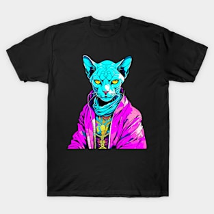 Sphynx cat Cyberpunk T-Shirt